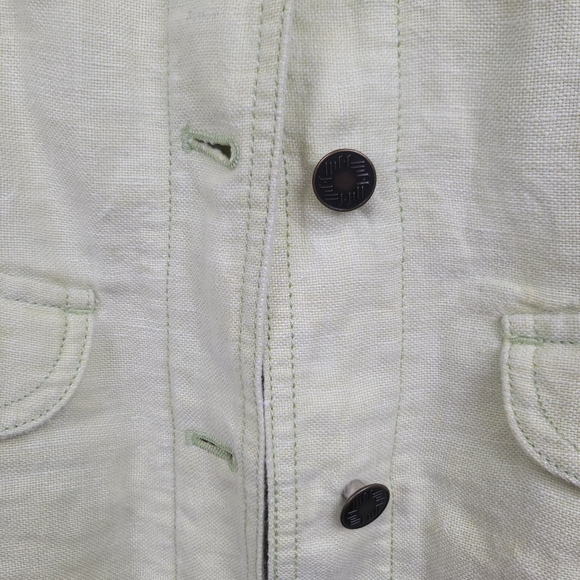 J. Jill Yellow/Green 100% Linen Jacket size S - Picture 4 of 7